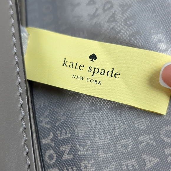 KATE SPADE GRAY BAG VARICK STREET ABBIE EXOTIC LEATHER SUEDE SATCHEL PURSE XBODY - Picture 16 of 16